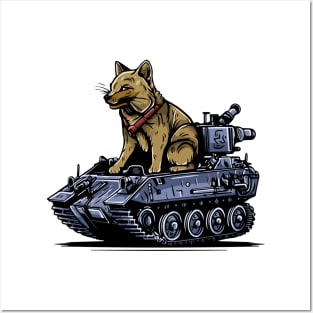 Wolf Driving Tank War Vechile Posters and Art